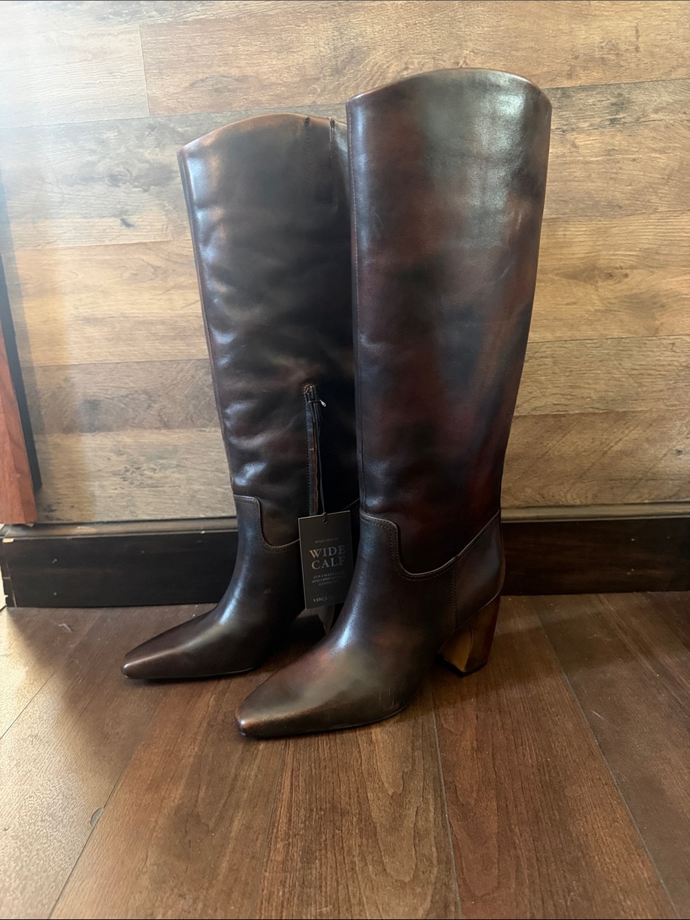 Vince Camuto Dark Brown Leather to the Knee Boots - Picture 2 of 8